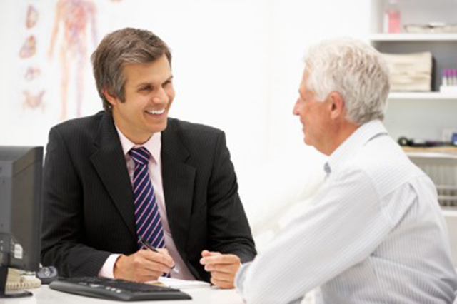 Doctor talking to patient