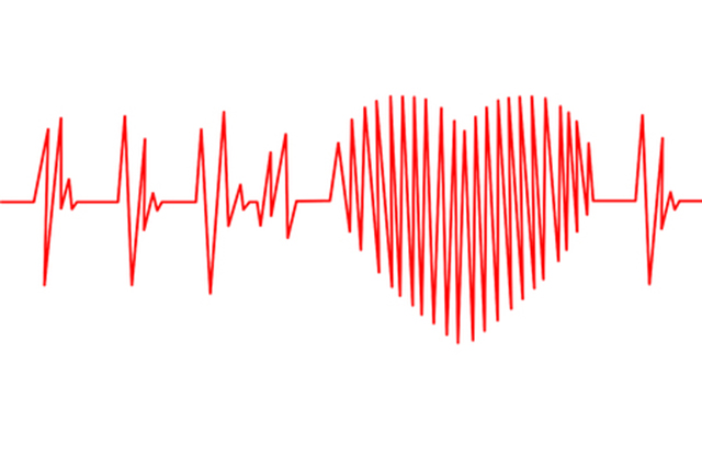 Heartrace graphic with red lines forming a heart.