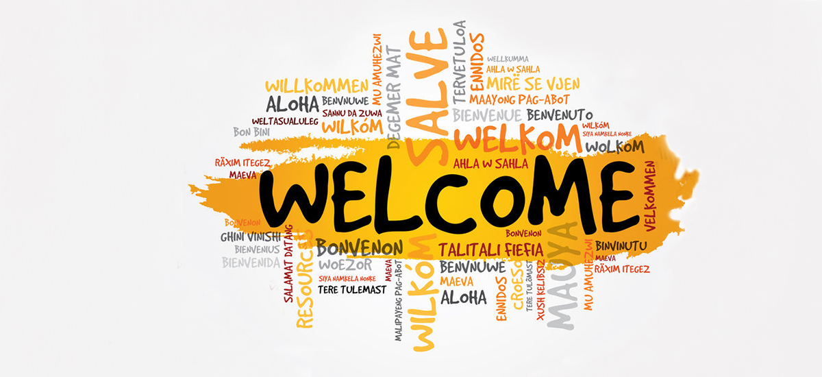Slide Image showing Welcome message in multiple languages